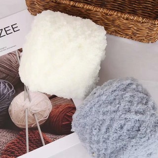 Len bông xù cuộn to 100g sợi 4mm