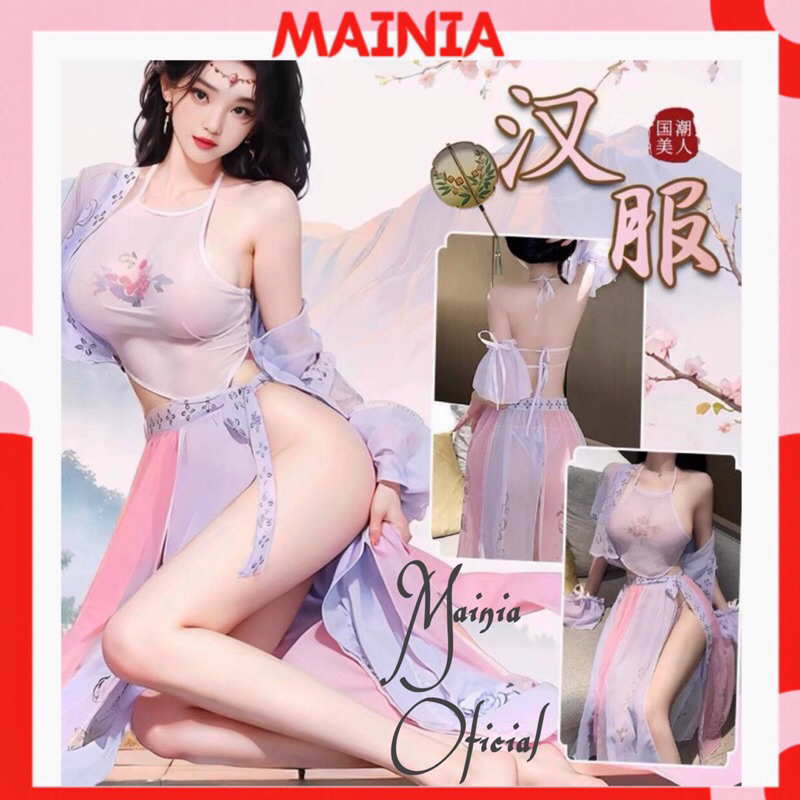 Set 6 Món Váy Ngủ Cosplay Cô Gái Trung Hoa Tông Tím Gợi Cảm Sexy Quyến Rũ Tôn Dáng Mainia Shop