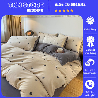 Bộ chăn ga gối cotton đũi mây dệt hoa hàn quốc chất liệu thoáng mát , Chăn ga gối đũi 4 món nhập khẩu mẫu mới 2023