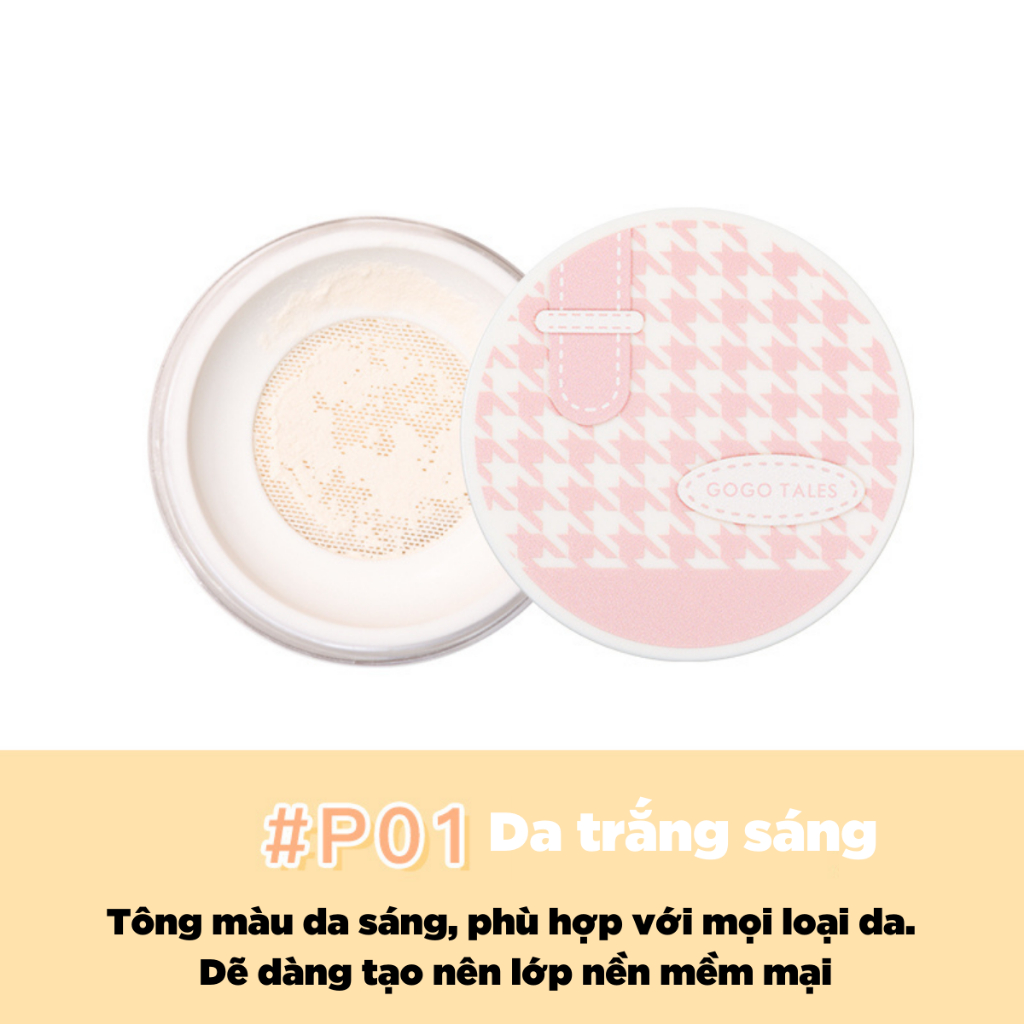 Phấn phủ bột kiềm dầu GOGO TALES Mist Light And Transparent Loose Powder Oil Control Makeup Air Gogotales GT370