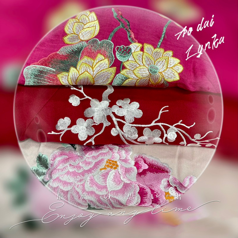 D22-Áo dài cách tân đũi linen suông thêu hoa/ aodailynka88