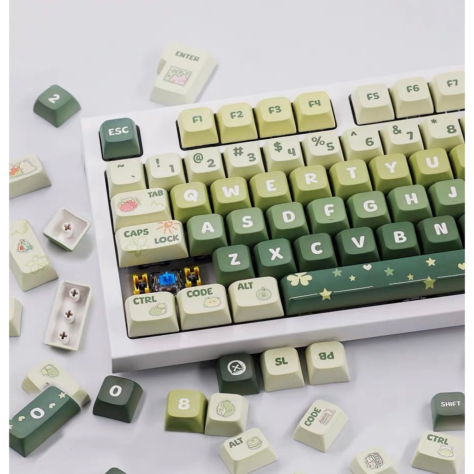 Keycap Xda Light Green, Caramel Bear, Cream Strawberry - 133 Nút FullBox