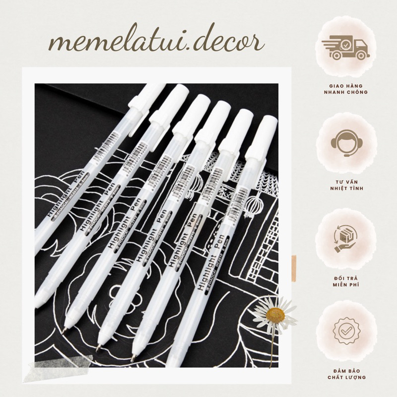 Bút trắng dùng để viết, ghi chép, trang trí scrapbook