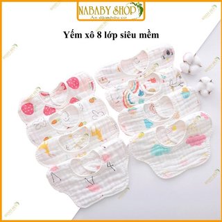 Yếm tròn, yếm dãi 360 có chống thấm dành cho bé chất liệu xô mềm mịn thấm hút tốt nhiều màu sắc