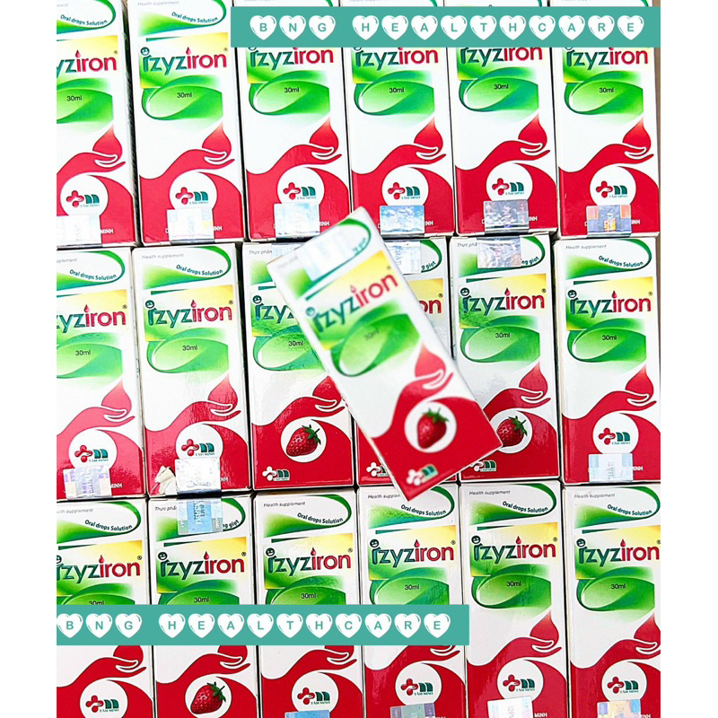 Izyziron Ngăn ngừa thiếu sắt, hỗ trợ thiếu máu do thiếu sắt cho bé,vị dâu, an toàn cho trẻ sơ sinh