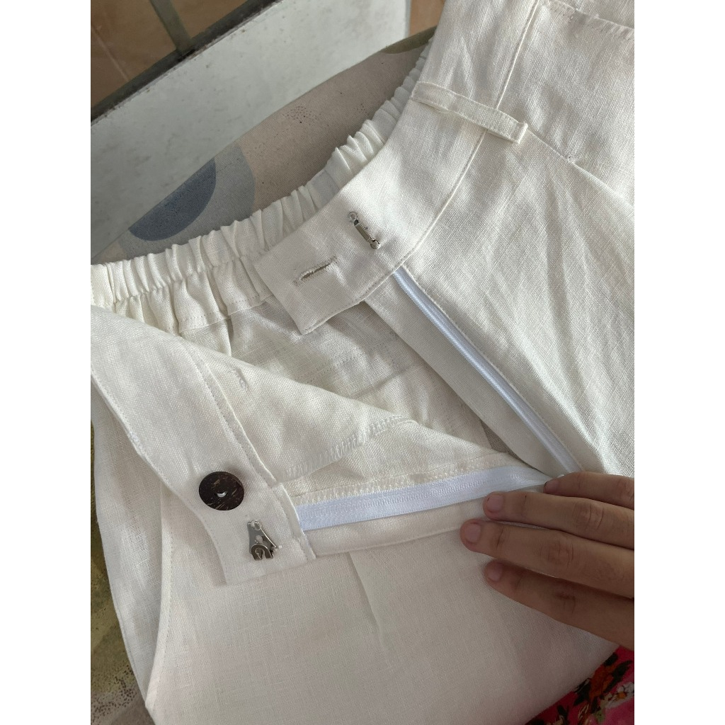 ĐẶT MAY - Quần tây ống suôn linen tưng premium washed Mé Hè