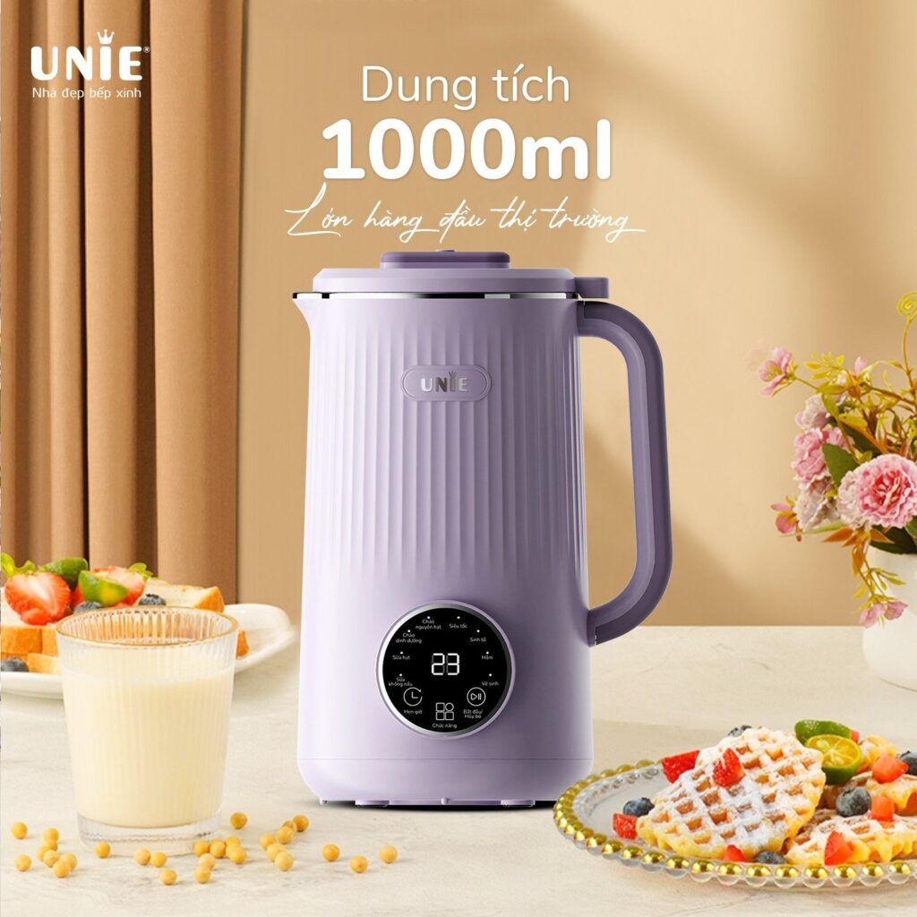 Máy Làm Sữa Hạt Unie UMB10, 1.0Lit - 1000W, Tạm Dừng Khi Nấu, Lưỡi Dao 8 Cánh, Hàng Chính Hãng