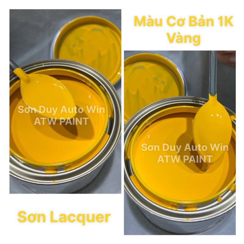 Màu Vàng Cơ Bản 1K Code D33- Sơn ô tô xe máy lon 0.5kg