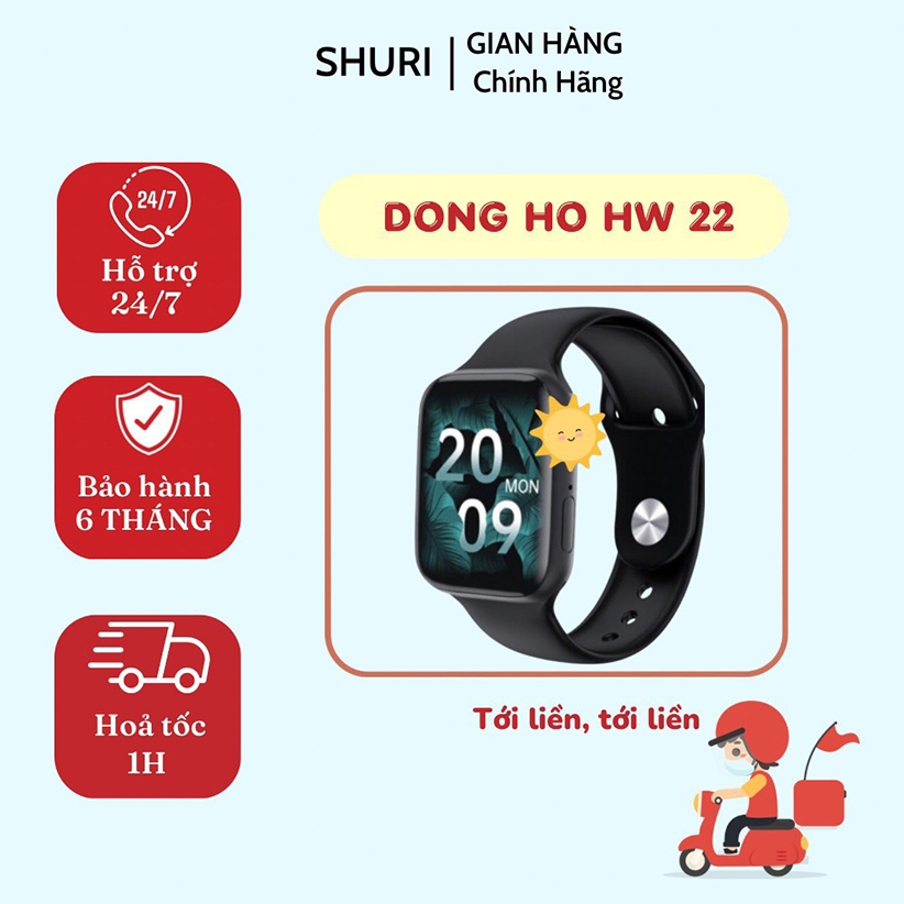 Đồng Hồ Thông Minh HW22 Pro Cao Cấp Full Màn Hình - Thay Ảnh Nền - Nghe Gọi Bluetooth - BH 6 Tháng