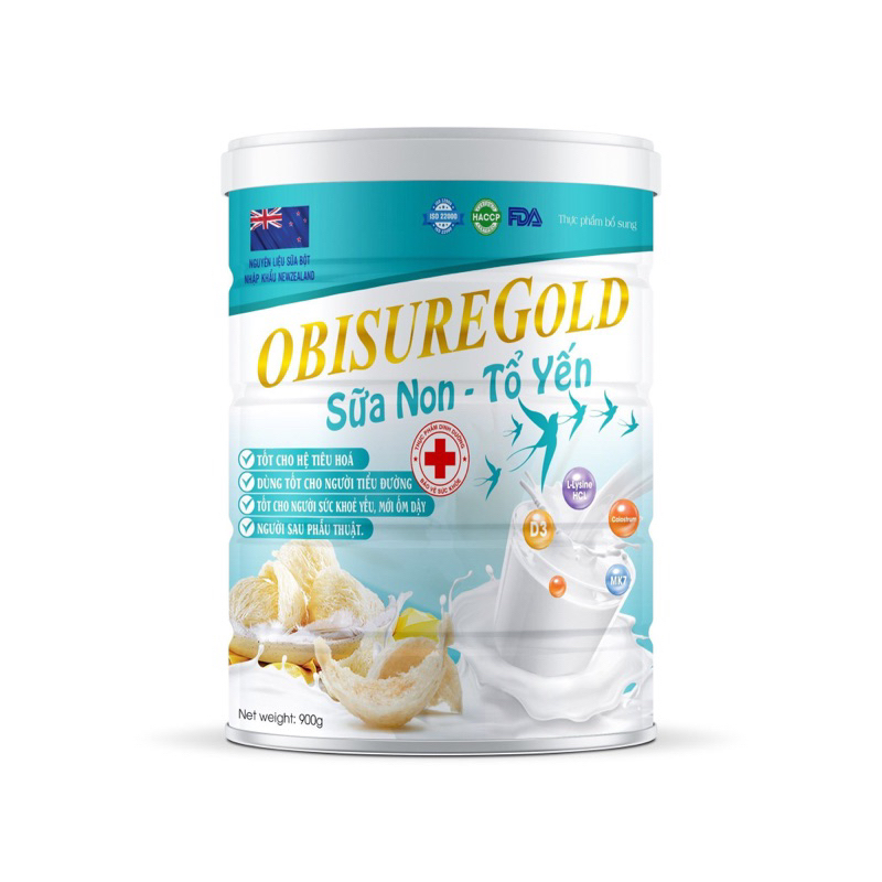 Hộp 900g Sữa OBISURE GOLD Sữa non tổ yến giúp bồi bổ cơ thể tốt cho người mới ốm dậy giúp tăng cân ăn ngon ngủ ngon