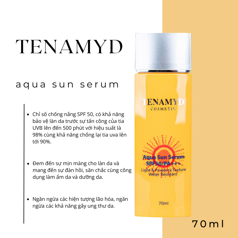 Tinh chất chống nắng dạng nước Tenamyd Aqua Sun Serum SPF50/PA+++ 70m