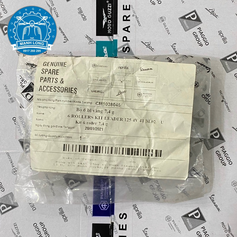 Bộ bi côn, Bi nồi  Vespa GTS super, Beverly 125 Chính hãng.