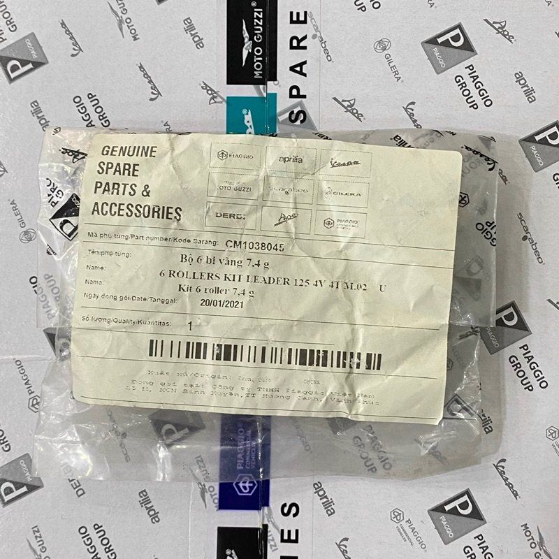 Bộ bi côn, Bi nồi  Vespa GTS super, Beverly 125 Chính hãng.