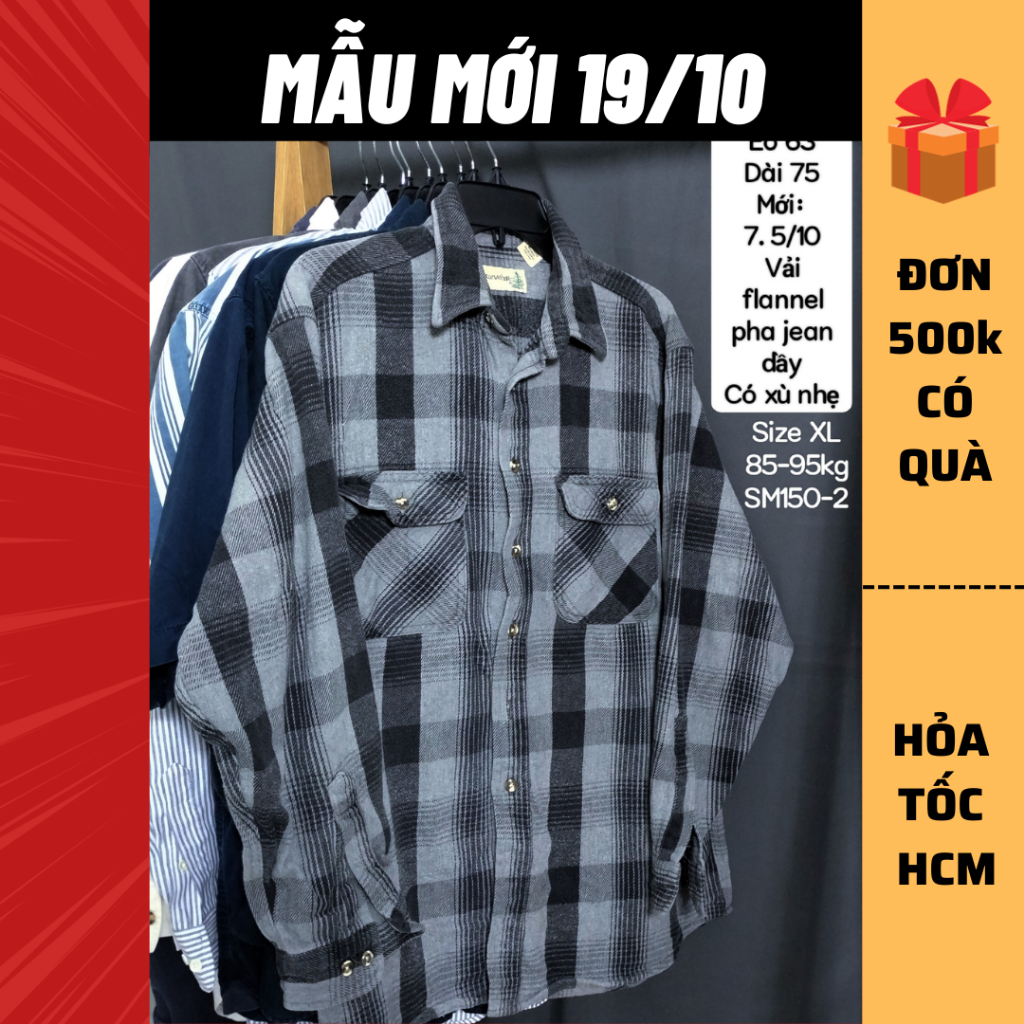 Sơ mi tay dài 2hand, sơ mi sọc, flannel, chicano [Gò Vấp/Hỏa Tốc]