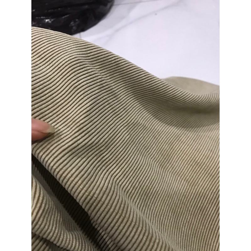 Vải Kaki nhung tăm màu kem cà phê dày vừa (khổ 1m5)may đầm váy ,vest,quần tây