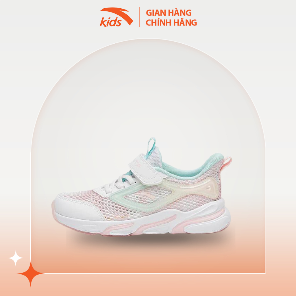 Giày bé gái Anta Kids W322329911 dòng chạy thể thao Running mẫu 2023 công nghệ đế giày bảo vệ gót chân bé