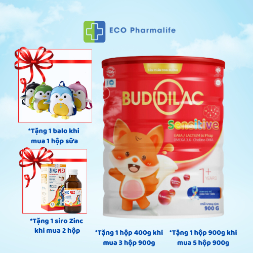 Sữa bột BUDDILAC Sensitive dành cho trẻ tự kỷ, bé chậm - rối loạn phát triển hộp 900gr