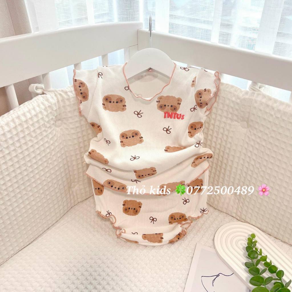 Bộ thun mát bubam cho bé gái 4-17kg/đồ bộ sơ sinh