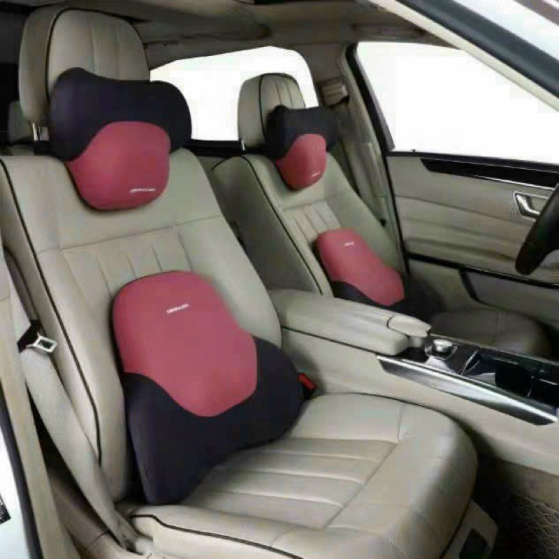 Bộ gối tựa lưng và cổ gắn 2 màu cao su non ghế trên xe hơi