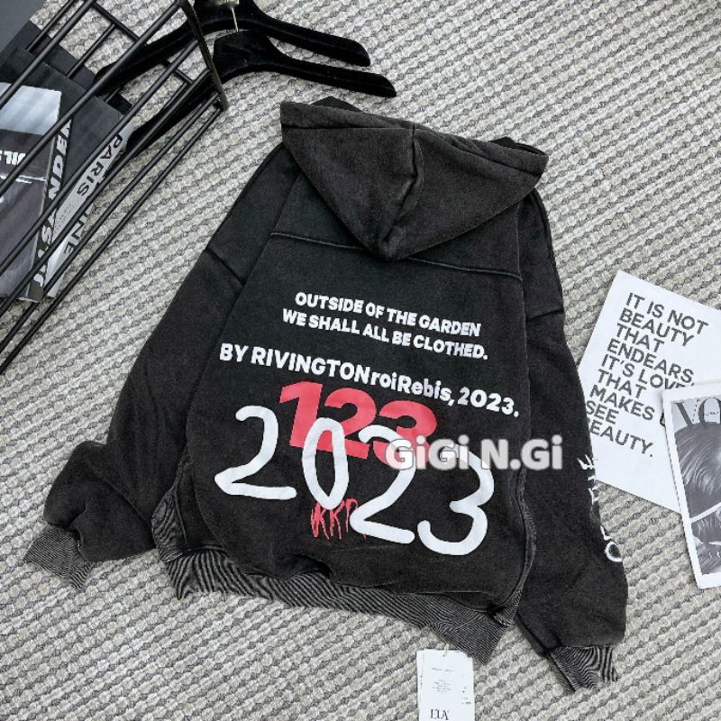 Áo nỉ hoodies mũ loang số 123