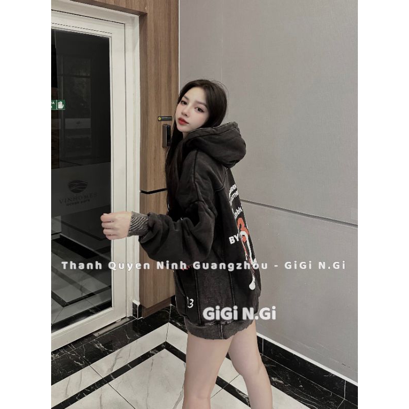 Áo nỉ hoodies mũ loang số 123