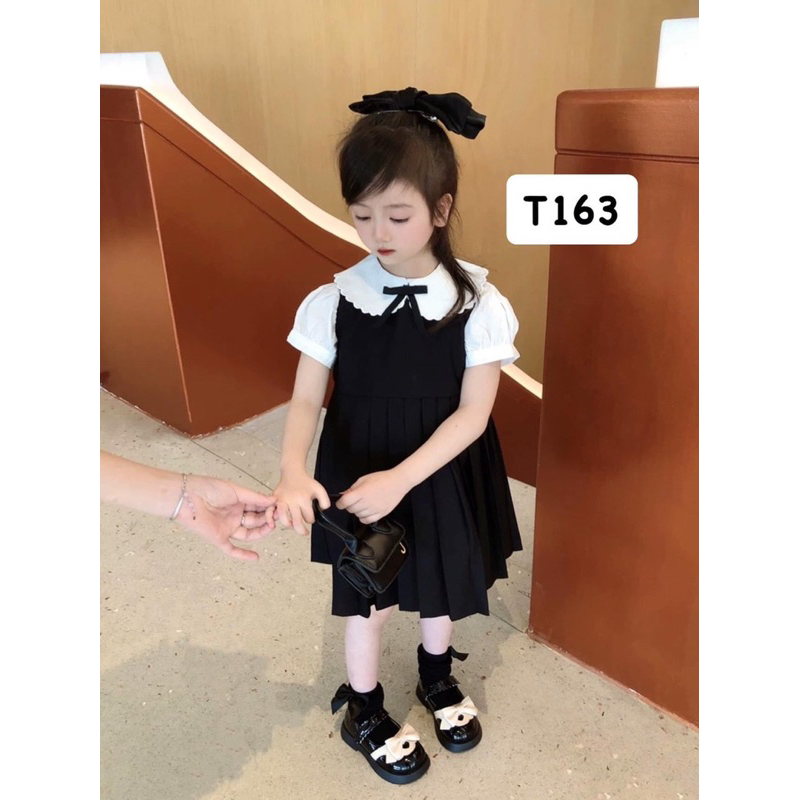 VÁY PHỐI CỔ SEN KHUY SAU CHO BÉ GÁI HÀNG QC