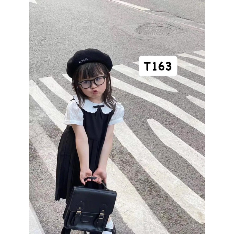 VÁY PHỐI CỔ SEN KHUY SAU CHO BÉ GÁI HÀNG QC