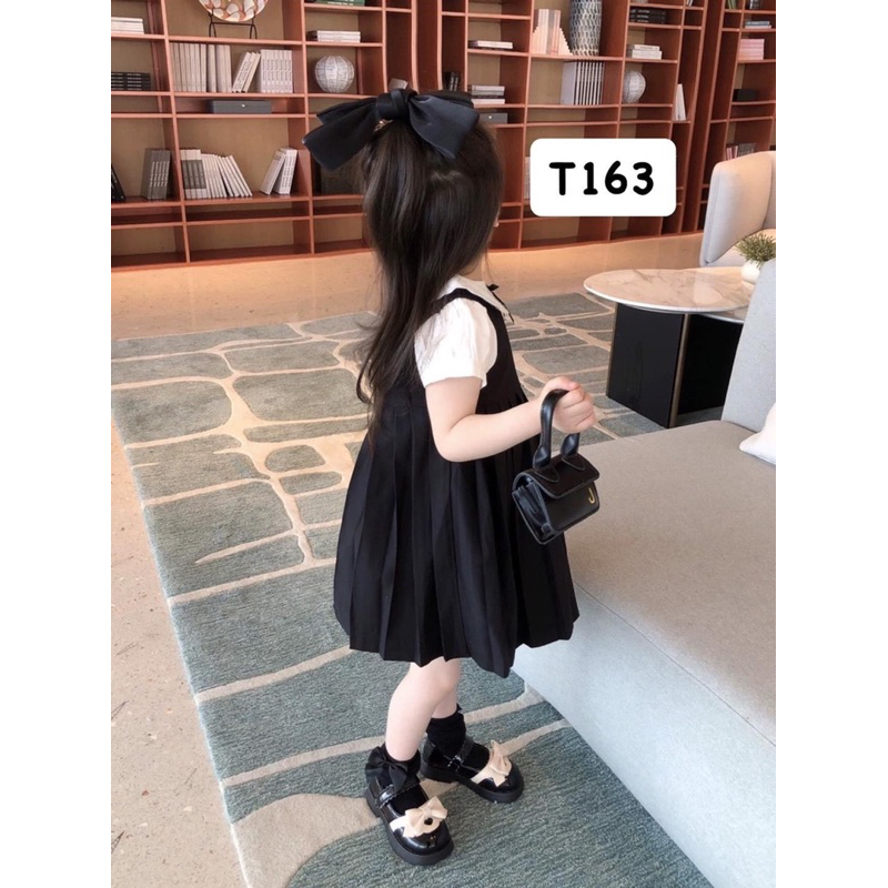 VÁY PHỐI CỔ SEN KHUY SAU CHO BÉ GÁI HÀNG QC