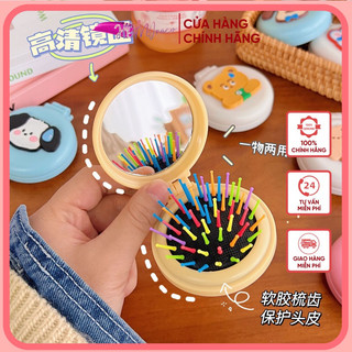 Lược kèm gương - Lược mini bỏ túi gấp gọn hình thú siêu cute dễ thương