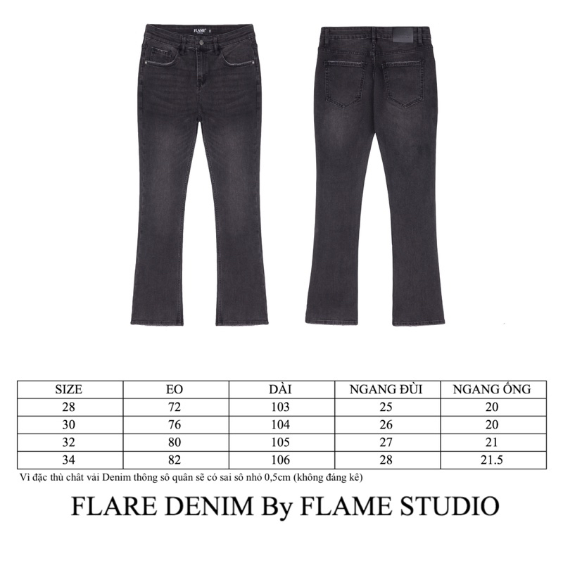 𝑭𝑳𝑨𝑹𝑬 𝑫𝑬𝑵𝑰𝑴 𝑰𝑵 𝑫𝑨𝑹𝑲 𝑮𝑹𝑬𝒀 - Quần Jeans Nam Ống Loe Xám