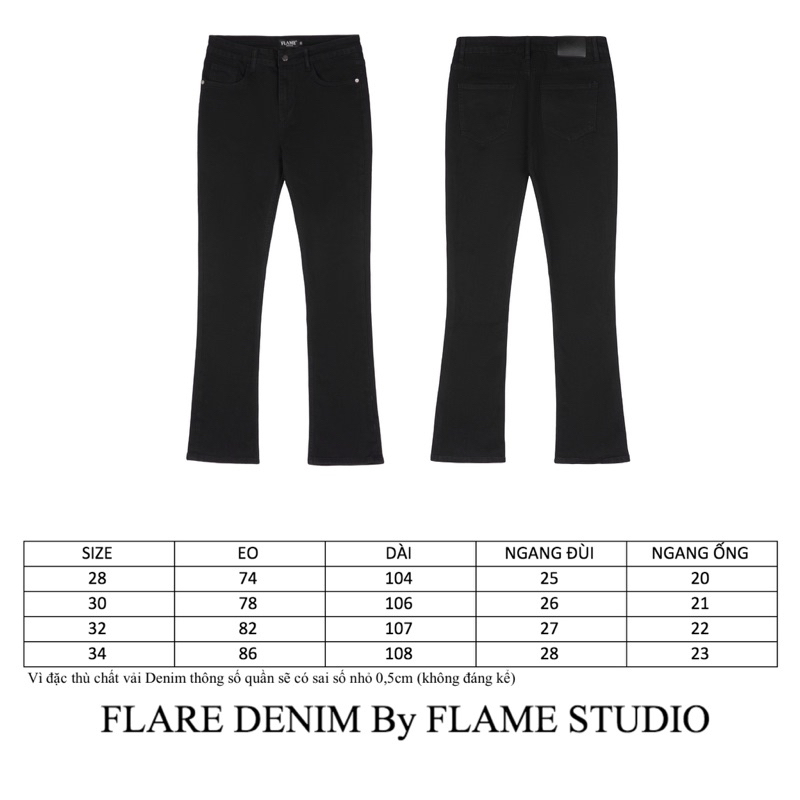 𝑭𝑳𝑨𝑹𝑬 𝑫𝑬𝑵𝑰𝑴 𝑰𝑵 𝑩𝑳𝑨𝑪𝑲 - Quần Jeans Nam Ống Loe Đen