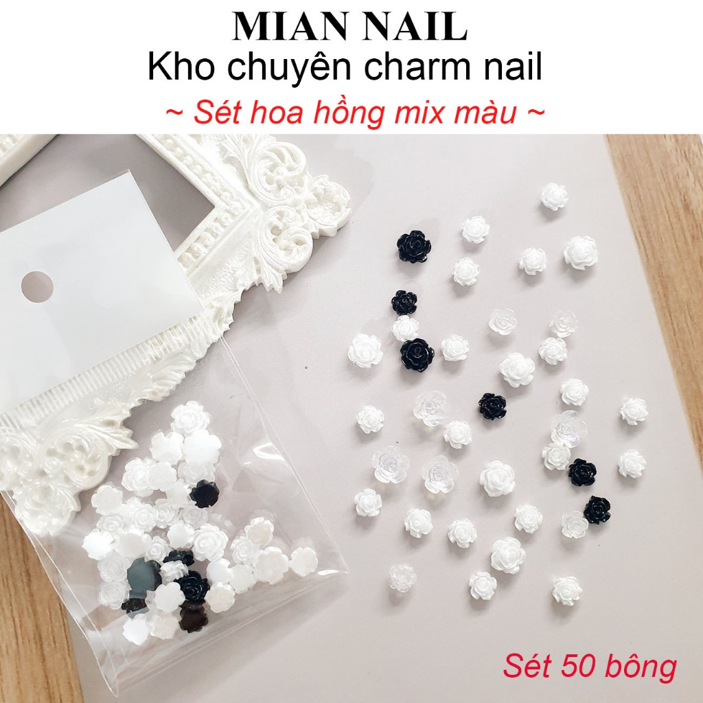 Sét charm nơ hoa hồng MIAN