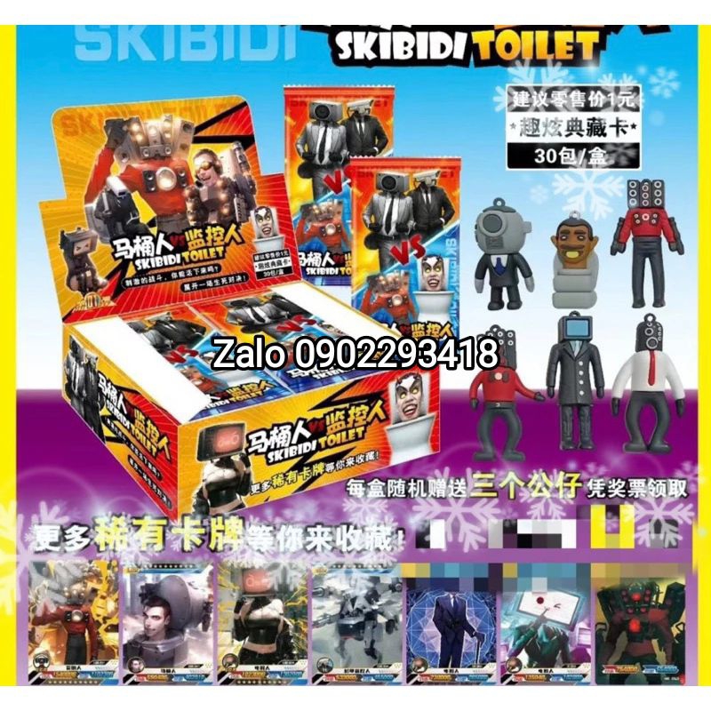 Hộp 32 Gói  Thẻ Bài Skibiti Toilet, Thẻ Bài Đầu Quỷ Loa Siêu Hót Đồ Chơi Cho Bé