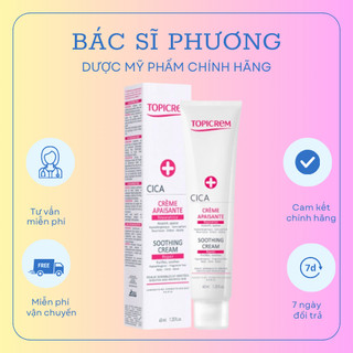 Kem dưỡng ẩm, phục hồi da hư tổn-Topicrem CICA Soothing Cream 40ml