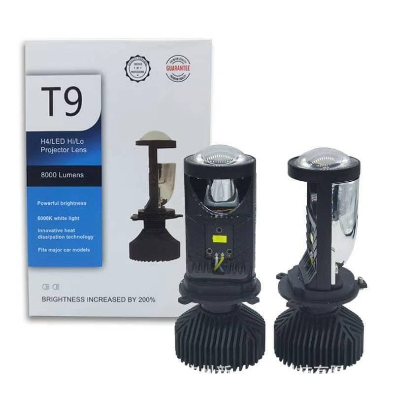 Đèn Pha Led Bi Cầu T9 Siêu Sáng Gắn Trên Cả Ô Tô và Xe Máy Chân Bóng H4