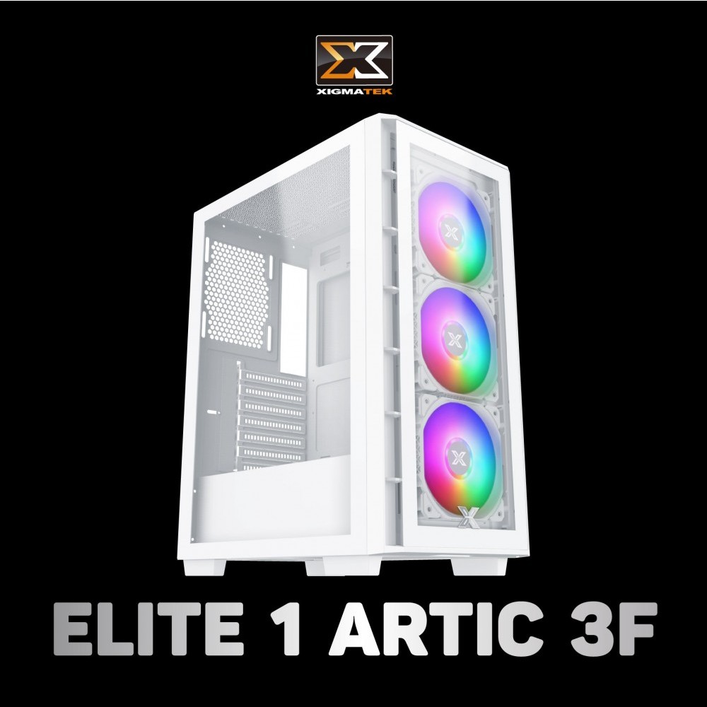 Vỏ case máy tính Xigmatek ELITE ONE Arctic 3F (Sẵn 3 FAN) mầu trắng Elite 1
