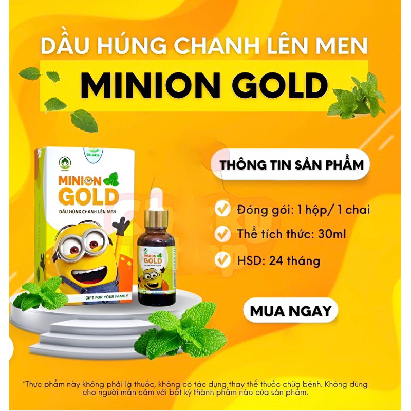 Tinh dầu húng chanh MINION Gold lên men 30ml