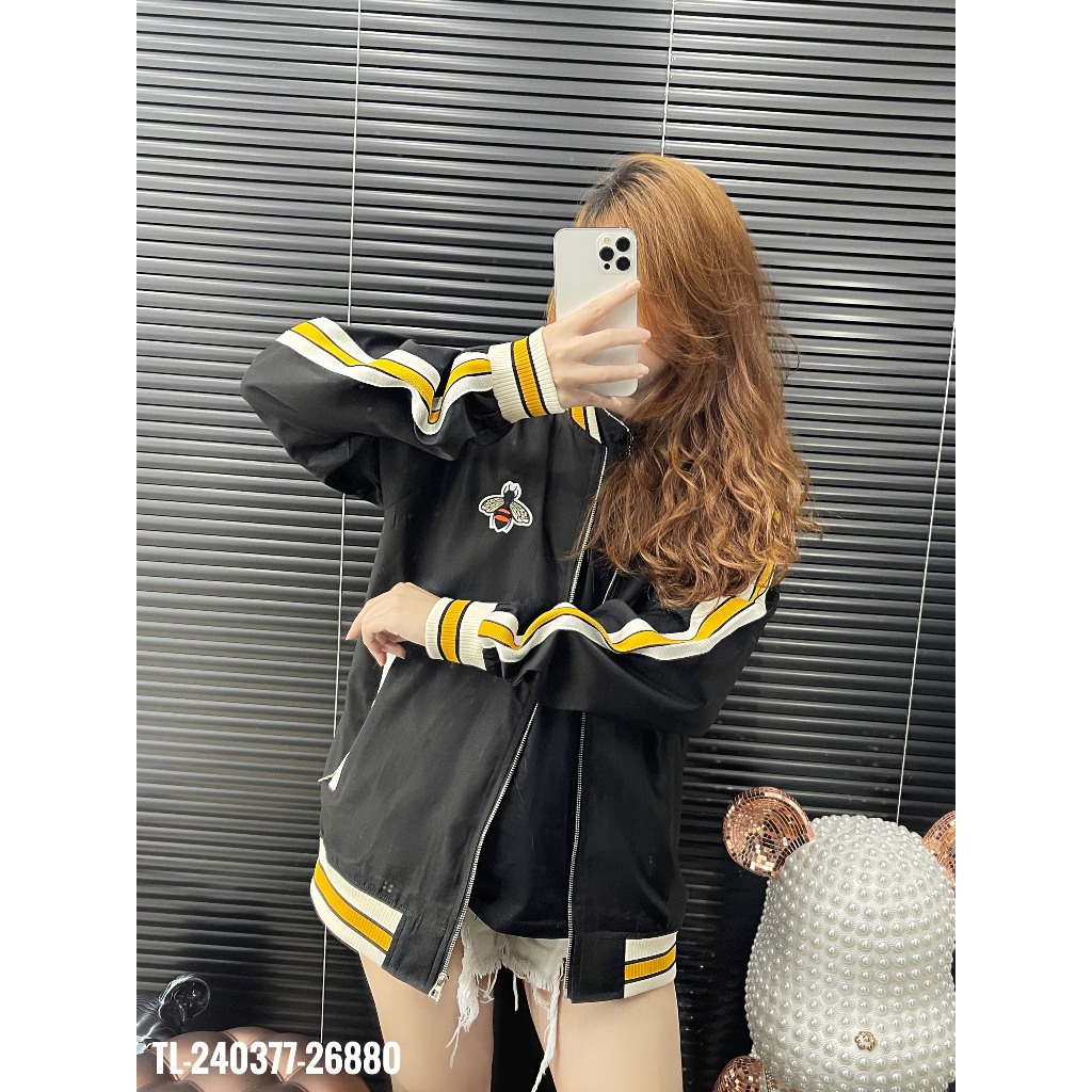 🔥Hot🔥Áo bomber Gucci thêu ong họa tiết thiết kế hot trend Nam nữ New 2023