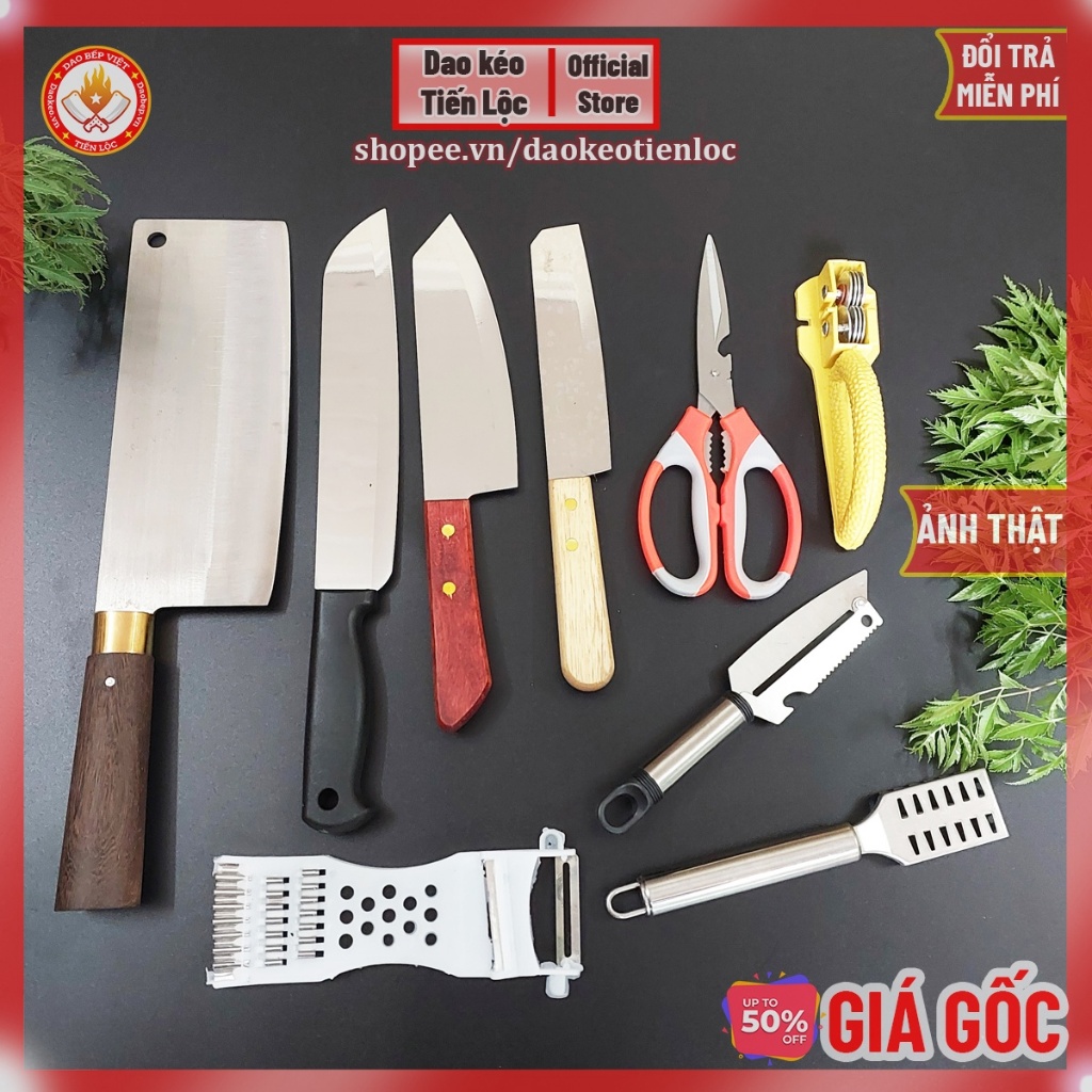 Bộ dao nhà bếp chính hãng dao rèn Tiến Lộc
