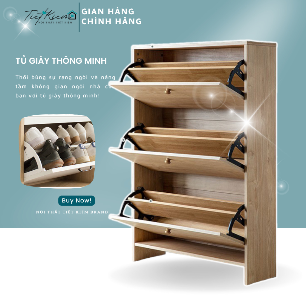 Tủ giày gỗ Nội Thất Tiết Kiệm đã lắp ráp sẵn dùng làm kệ để giày phủ min hạn chế trầy xước TG88888