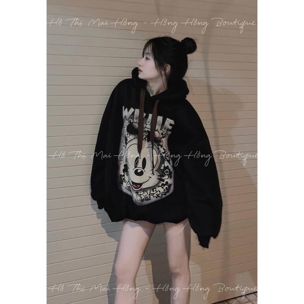Áo Nỉ Thụng Có Mũ Mickey Loang Dài Tay Dáng Thụng Trùm Áo Hoodie Freesize Form Rộng B310202