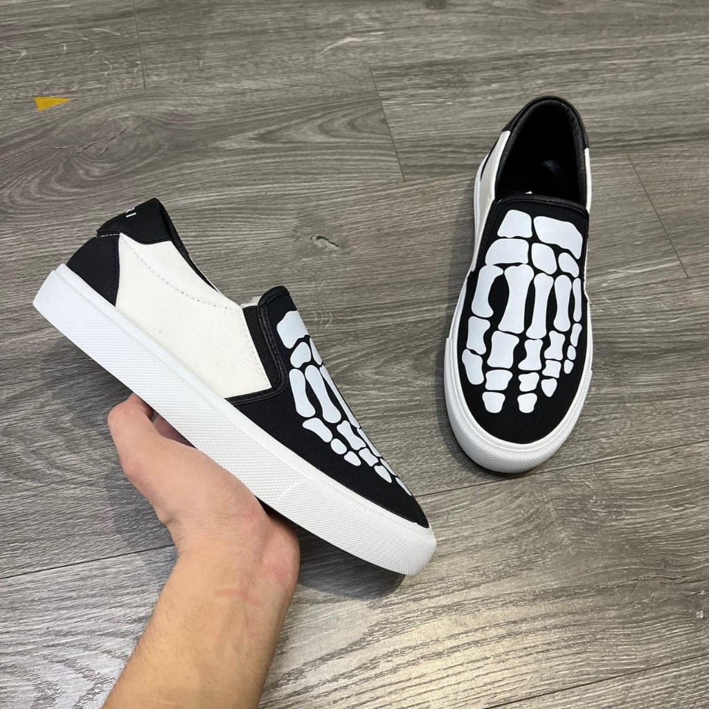 Giày Slipon-Giày Lười Nam Xương in Hình Bàn Tay full size.giày thể thao nam chất,sành điệu cá tính_2023