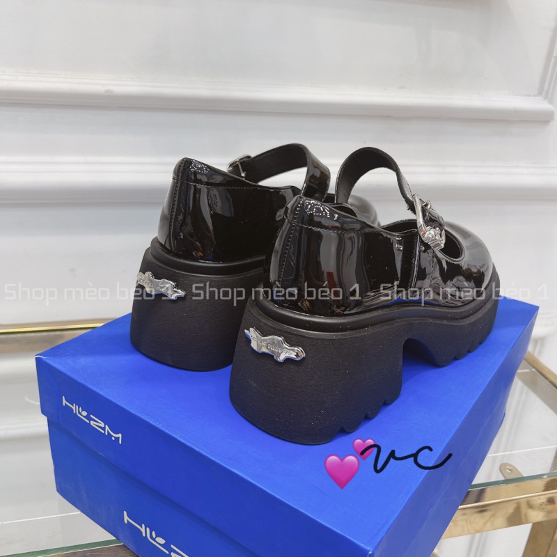 Giày búp bê quai ngang khoá cài mũi tròn da bóng đế cao fullbox hàng quảng châu cao cấp