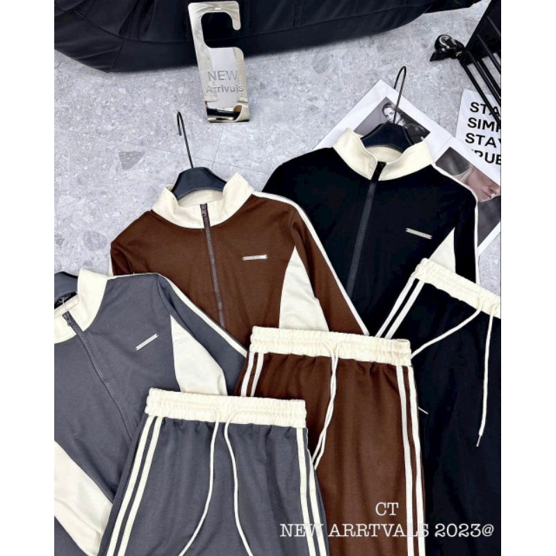 Sét nỉ umi áo phối màu và chân váy siêu đẹp