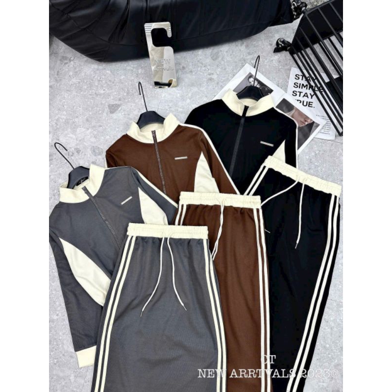 Sét nỉ umi áo phối màu và chân váy siêu đẹp