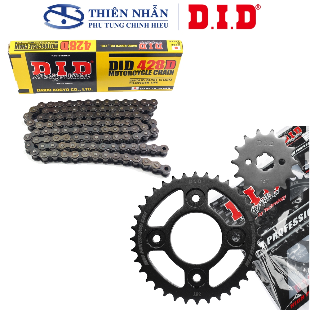 Nhông Sên Dĩa DID xe Wave RS/RSX/S100/S110/alpha mới, Future 2/X/Neo, Dream 110, Blade 110 - Sên Japan 428D-106RB