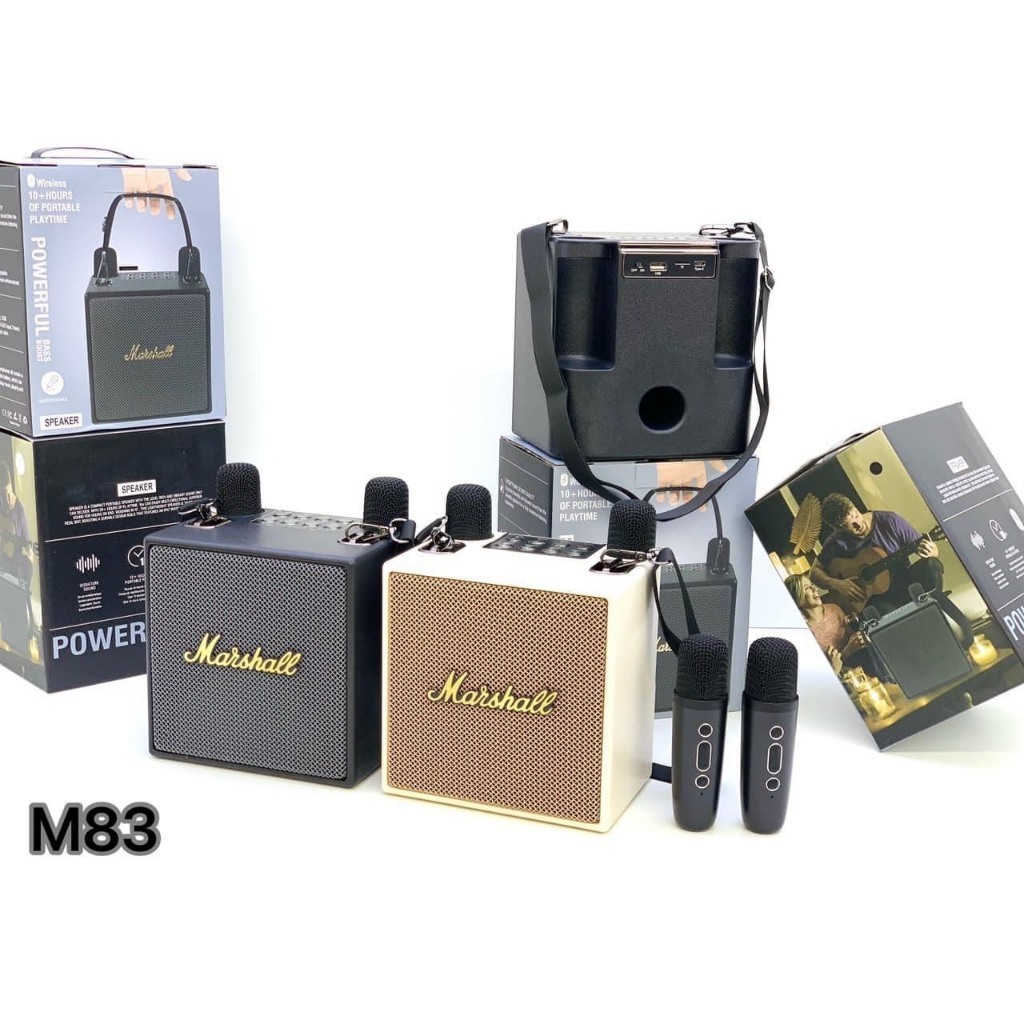 Loa bluetooth karaoke K186 kèm 2 micro không dây xách tay công xuất 20W âm thanh trầm ấm bass căng TECHIPS STORE