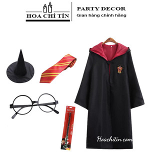 Trọn Bộ Áo Choàng Harry Potter + đũa phép Thuật đèn + mắt kính + nón