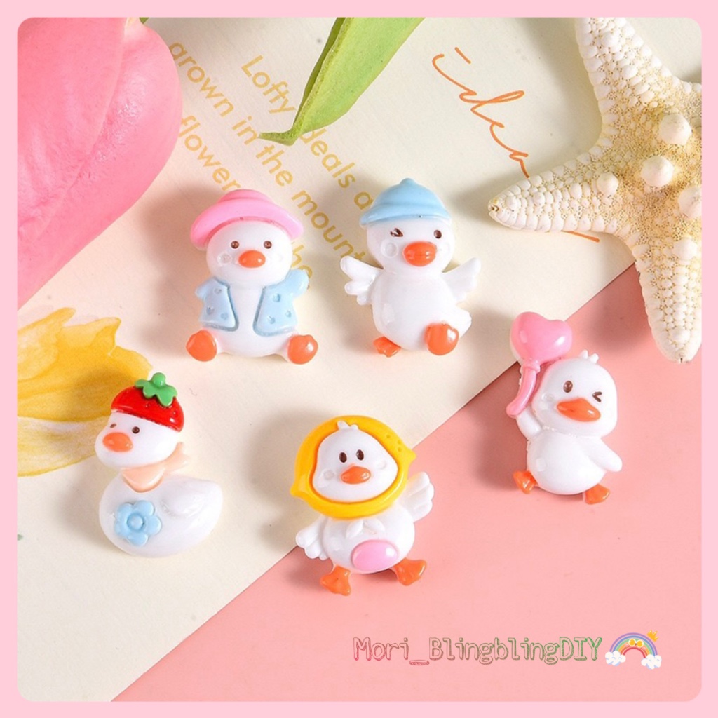 Phụ Kiện Charm Sticker Hình Vịt Trắng Dễ Thương