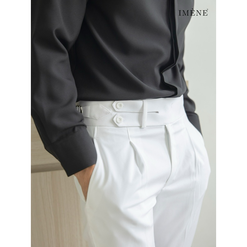 QUẦN TÂY NAM LƯNG CAO IMÈNE SIDETAB- KHUY RÚT 1 BÊN